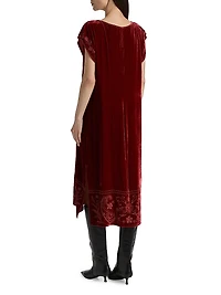 Relaxed Velvet Boatneck Dress