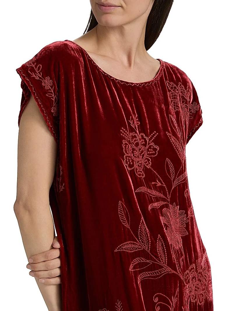 Relaxed Velvet Boatneck Dress