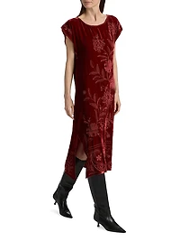 Relaxed Velvet Boatneck Dress