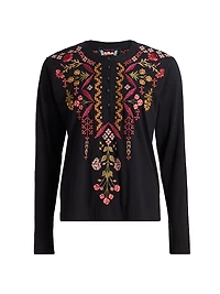 Mixed Media Henley T-shirt
