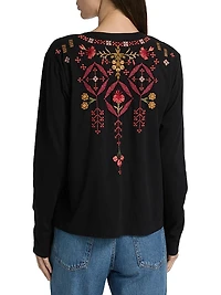 Mixed Media Henley T-shirt