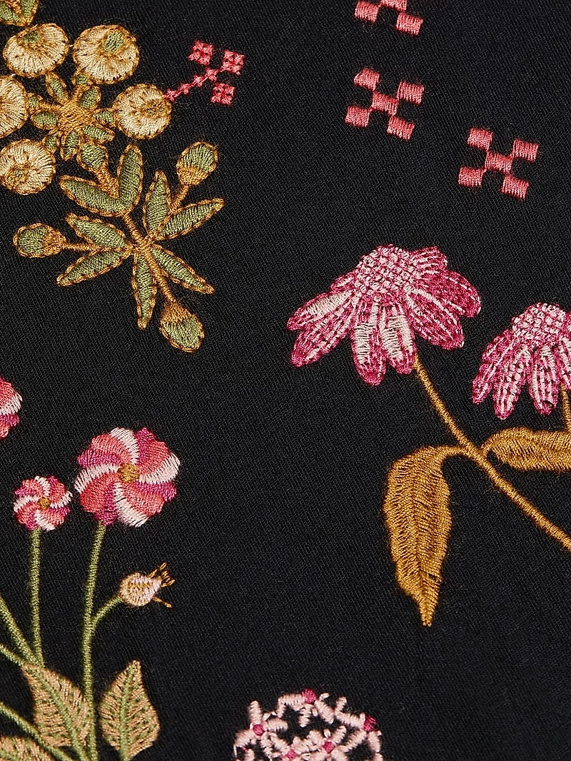 Mixed Media Henley T-shirt
