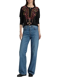 Mixed Media Henley T-shirt