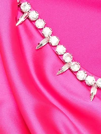 Satin Crystal-Embellished Miniskirt