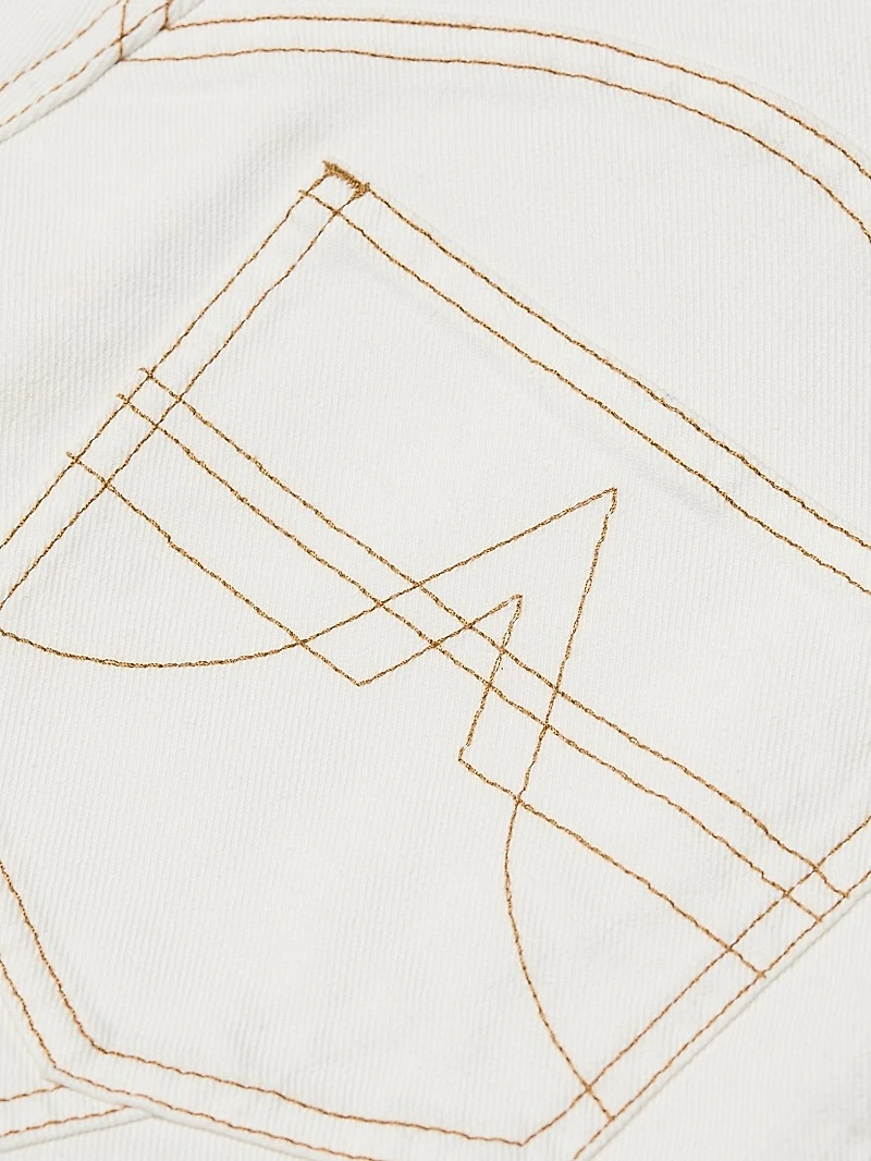 Crystal Grommet Straight-Leg Jeans