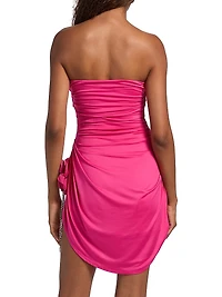 Draped Crystal Flower Minidress