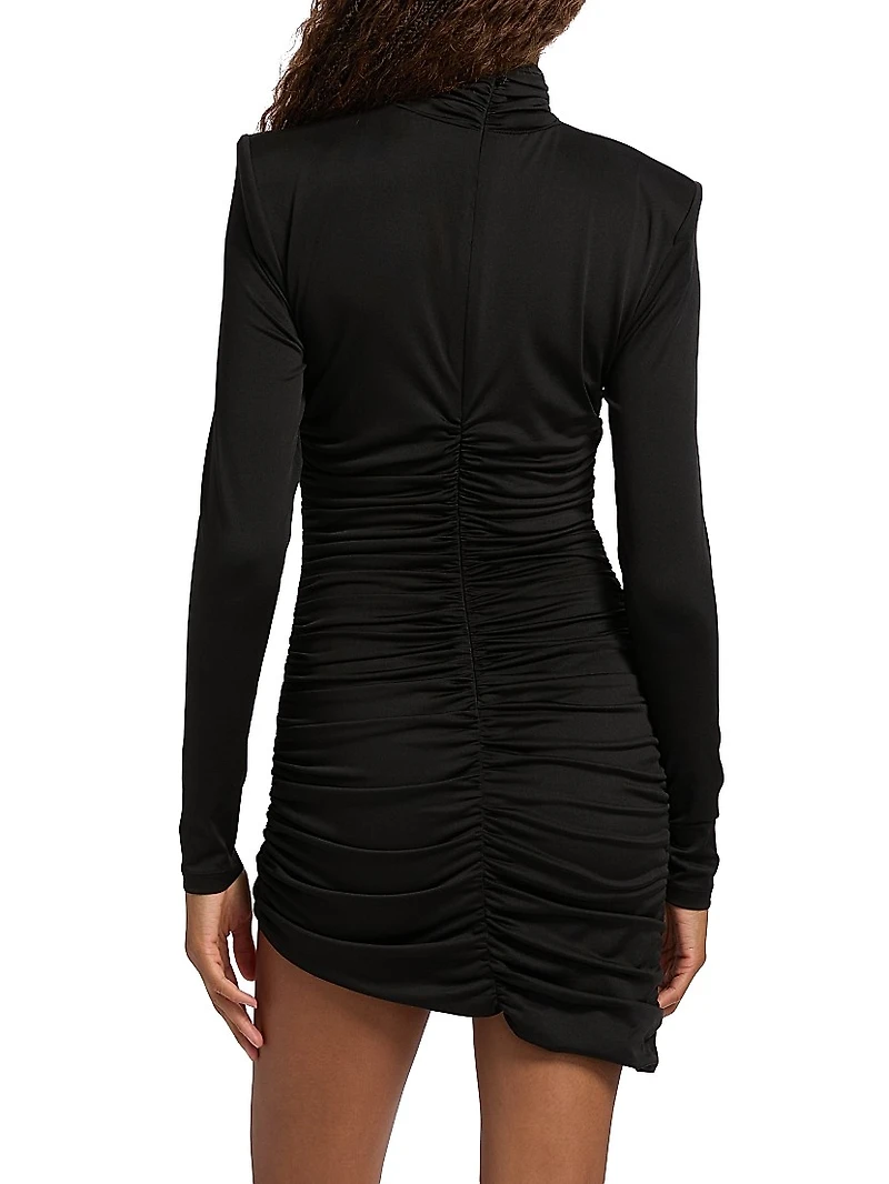 Draped Crystal-Cluster Minidress
