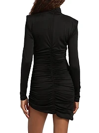 Draped Crystal-Cluster Minidress
