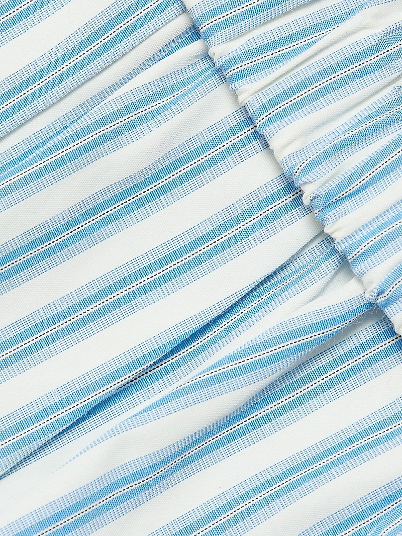 Striped Poplin Pleated Shorts