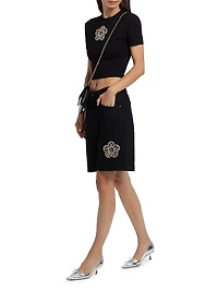 Crystal-Embellished Bermuda Denim Shorts