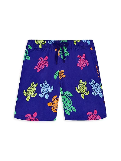 Little Boy's & Tortue Multicolores Stretch Swim Shorts