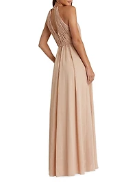 Ieena Keyhole Chain Halter Gown
