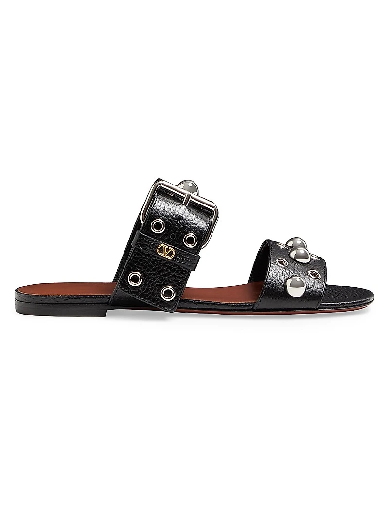 Nellcôte Slide Sandals Grainy Calfskin