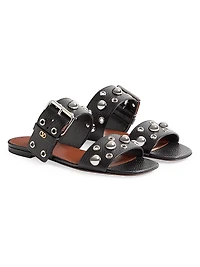 Nellcôte Slide Sandals Grainy Calfskin