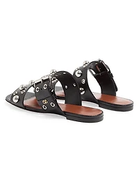 Nellcôte Slide Sandals Grainy Calfskin