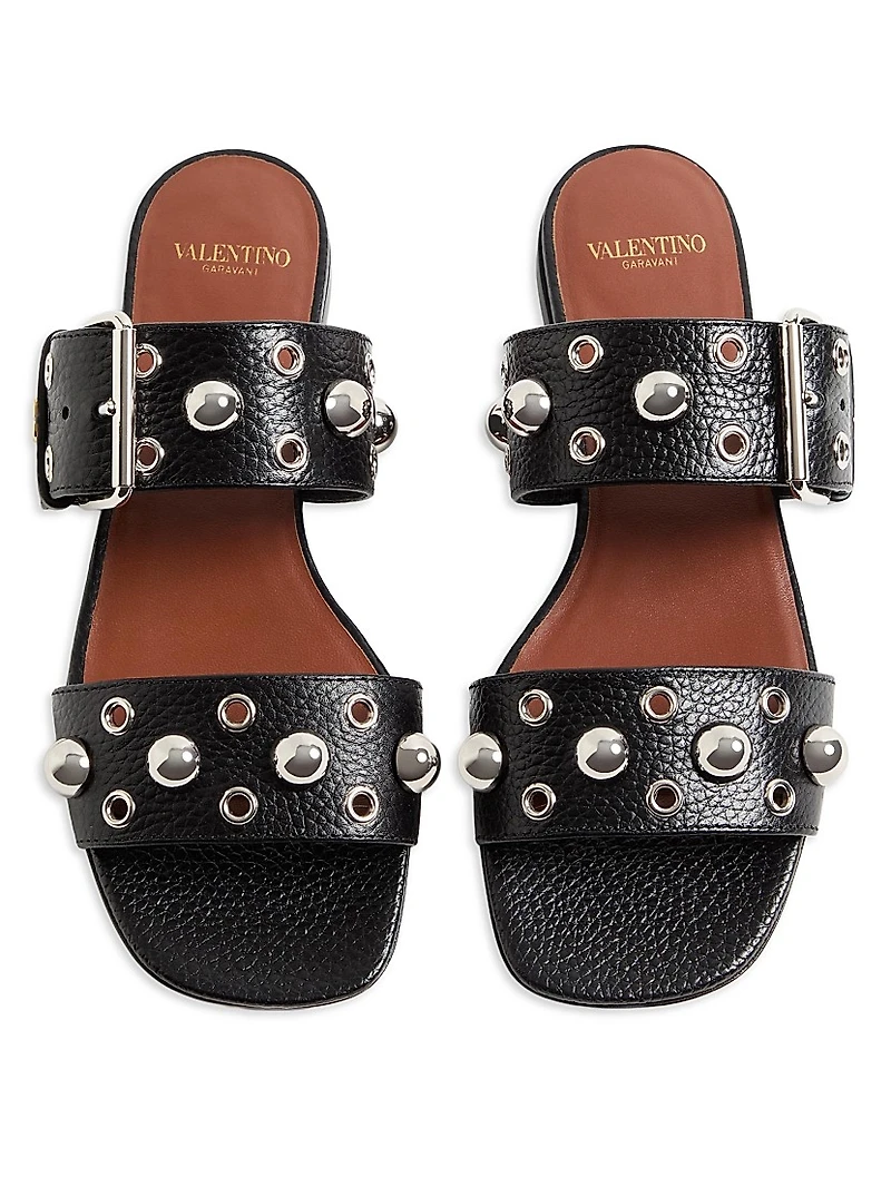 Nellcôte Slide Sandals Grainy Calfskin
