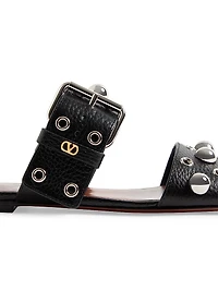 Nellcôte Slide Sandals Grainy Calfskin