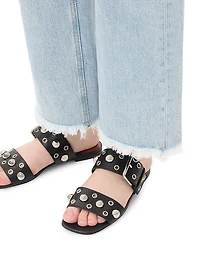 Nellcôte Slide Sandals Grainy Calfskin