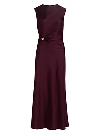 Roan Silk Draped Midi-Dress