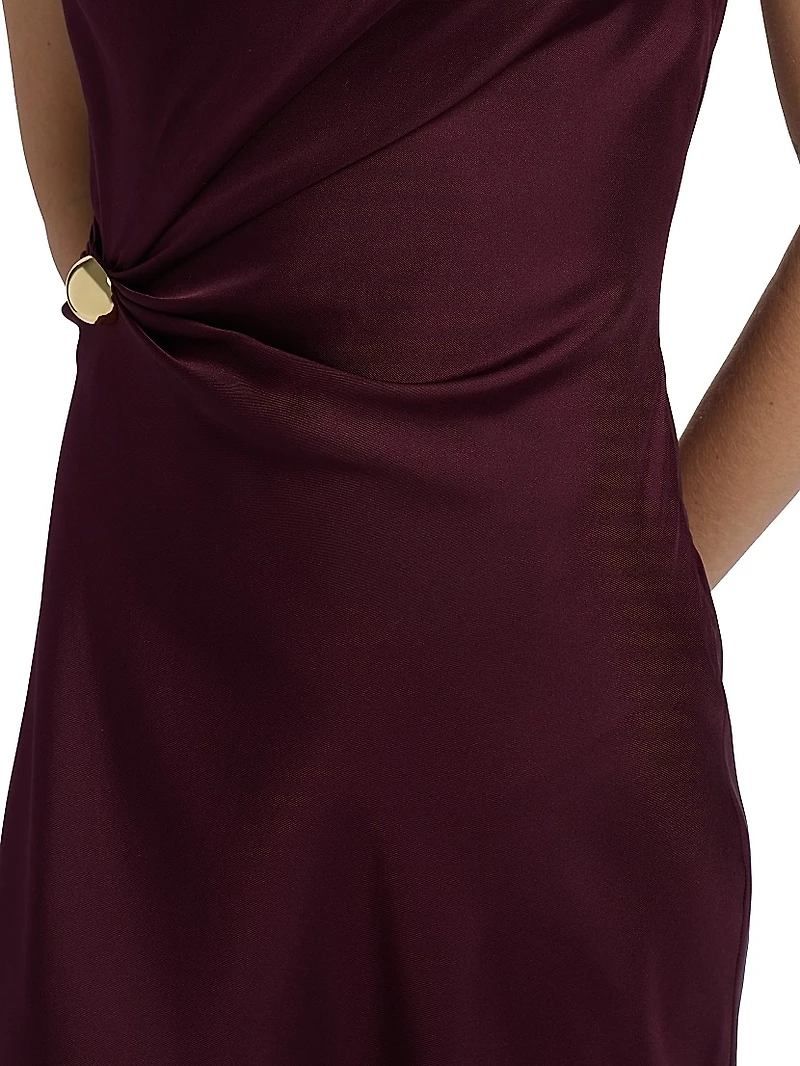 Roan Silk Draped Midi-Dress