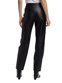 Cobe Leather Straight-Leg Pants