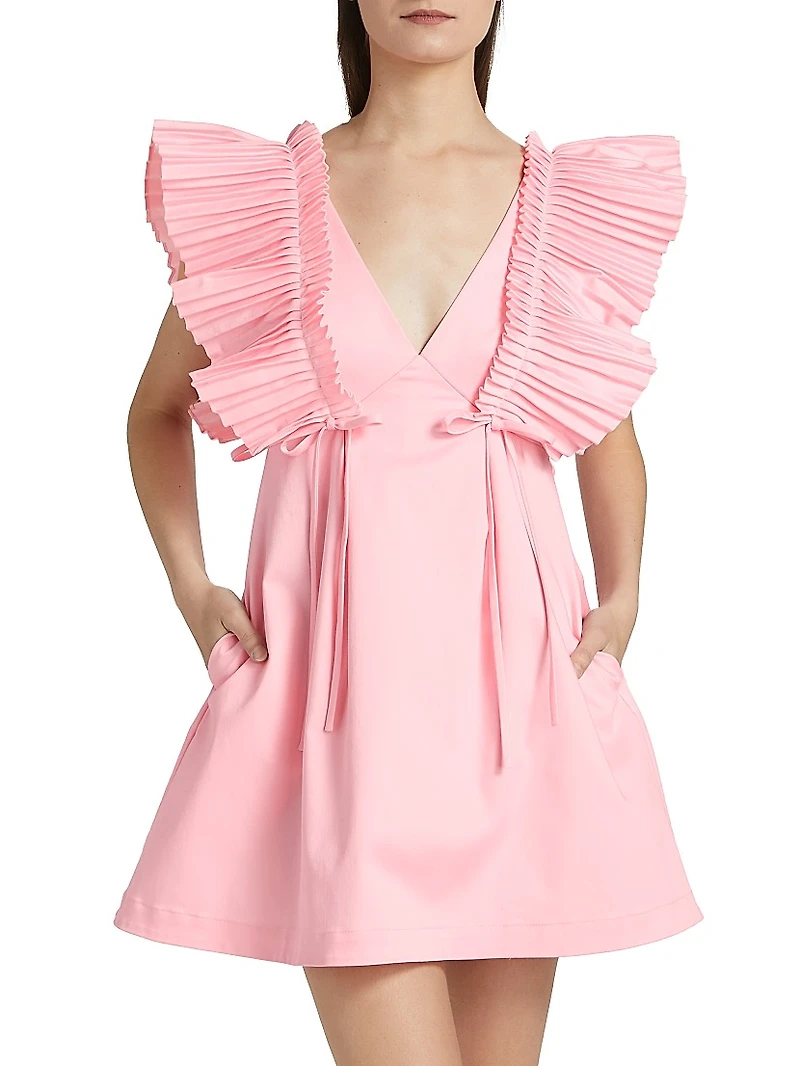 Francine Flutter-Sleeve Minidress
