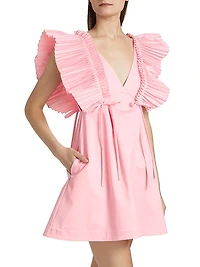 Francine Flutter-Sleeve Minidress