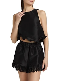 Li Taffeta Ruffle Top