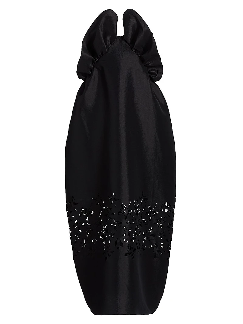 Raha Taffeta Flower Laser-Cut Dress