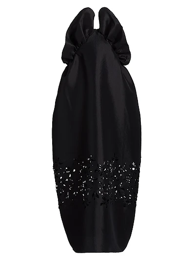 Raha Taffeta Flower Laser-Cut Dress
