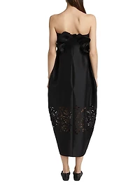 Raha Taffeta Flower Laser-Cut Dress