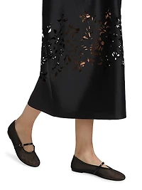 Raha Taffeta Flower Laser-Cut Dress
