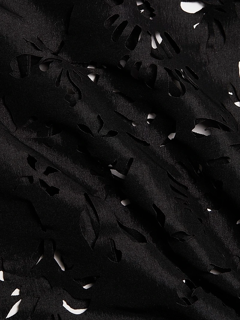 Raha Taffeta Flower Laser-Cut Dress