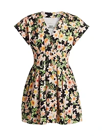 Billie Floral Stretch-Cotton Minidress