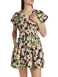 Billie Floral Stretch-Cotton Minidress