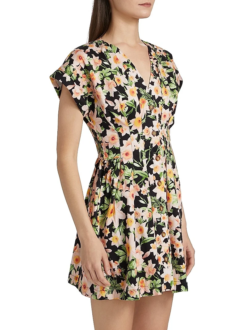 Billie Floral Stretch-Cotton Minidress