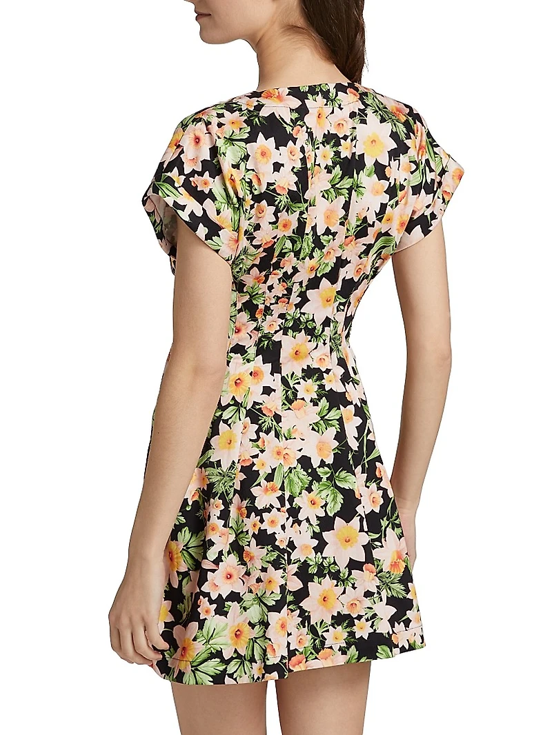 Billie Floral Stretch-Cotton Minidress
