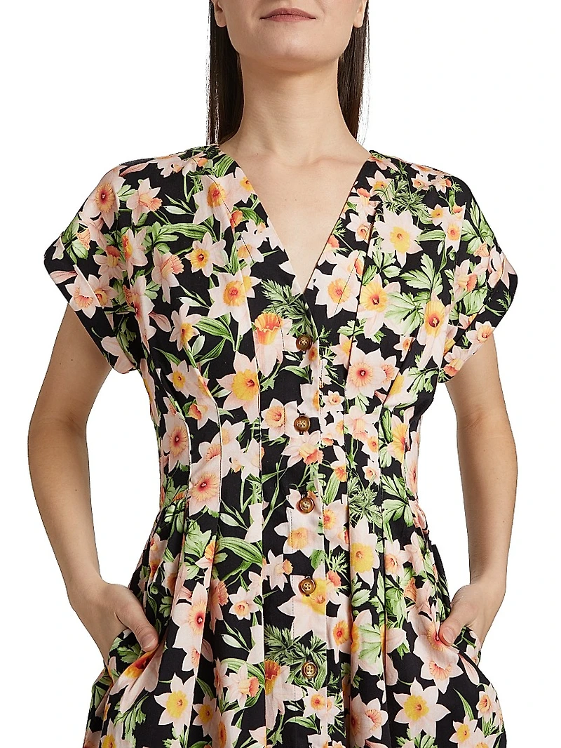 Billie Floral Stretch-Cotton Minidress