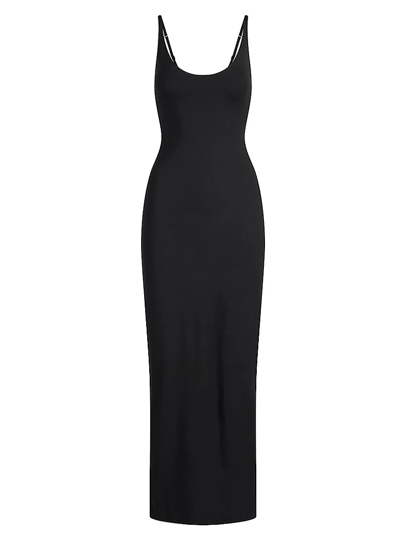 Smooth Layers Scoop Neck Long Dress