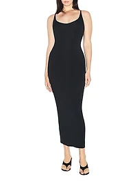 Smooth Layers Scoop Neck Long Dress