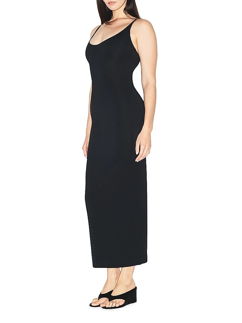 Smooth Layers Scoop Neck Long Dress