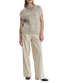 Lauren Plated Rib-Knit Tank