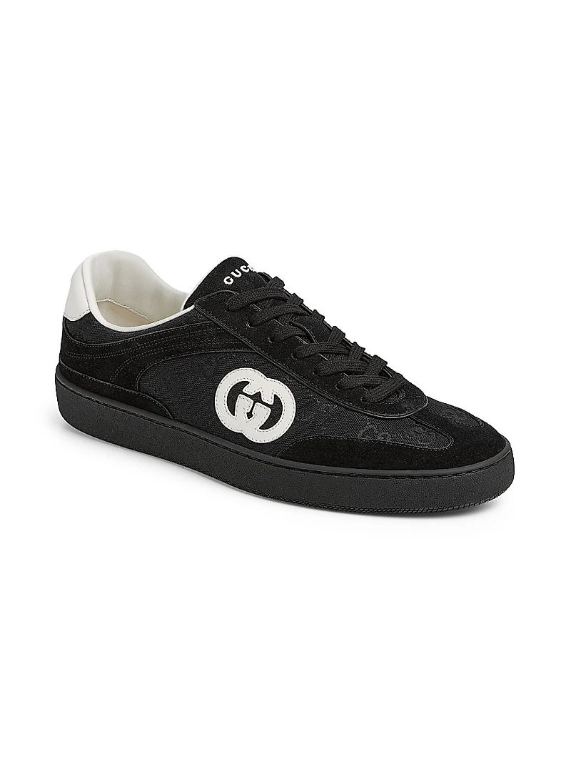 GG Suede & Canvas Low-Top Sneakers