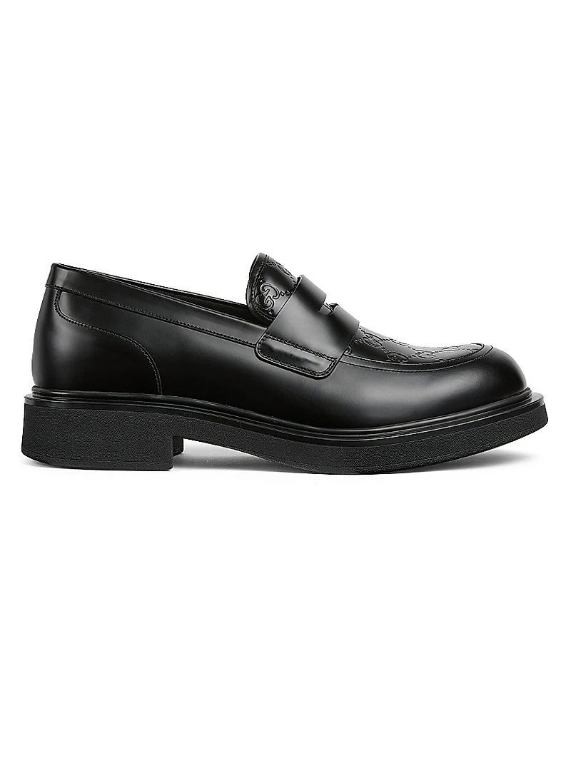 Enki GG Leather Platform Loafers