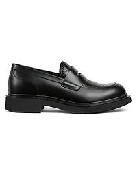Enki GG Leather Platform Loafers