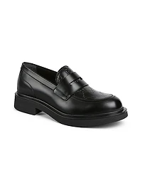 Enki GG Leather Platform Loafers