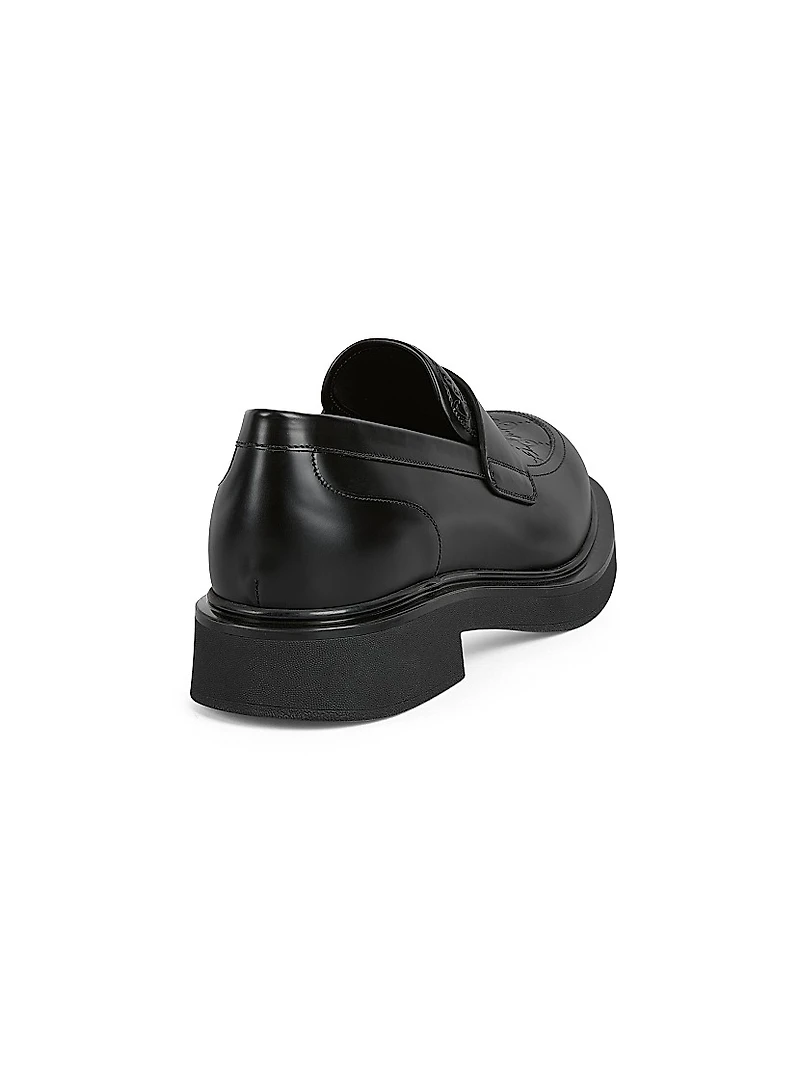 Enki GG Leather Platform Loafers
