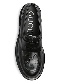 Enki GG Leather Platform Loafers