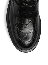 Enki GG Leather Platform Loafers
