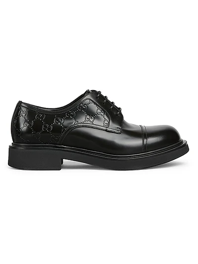 Enki GG Leather Platform Oxford Loafers